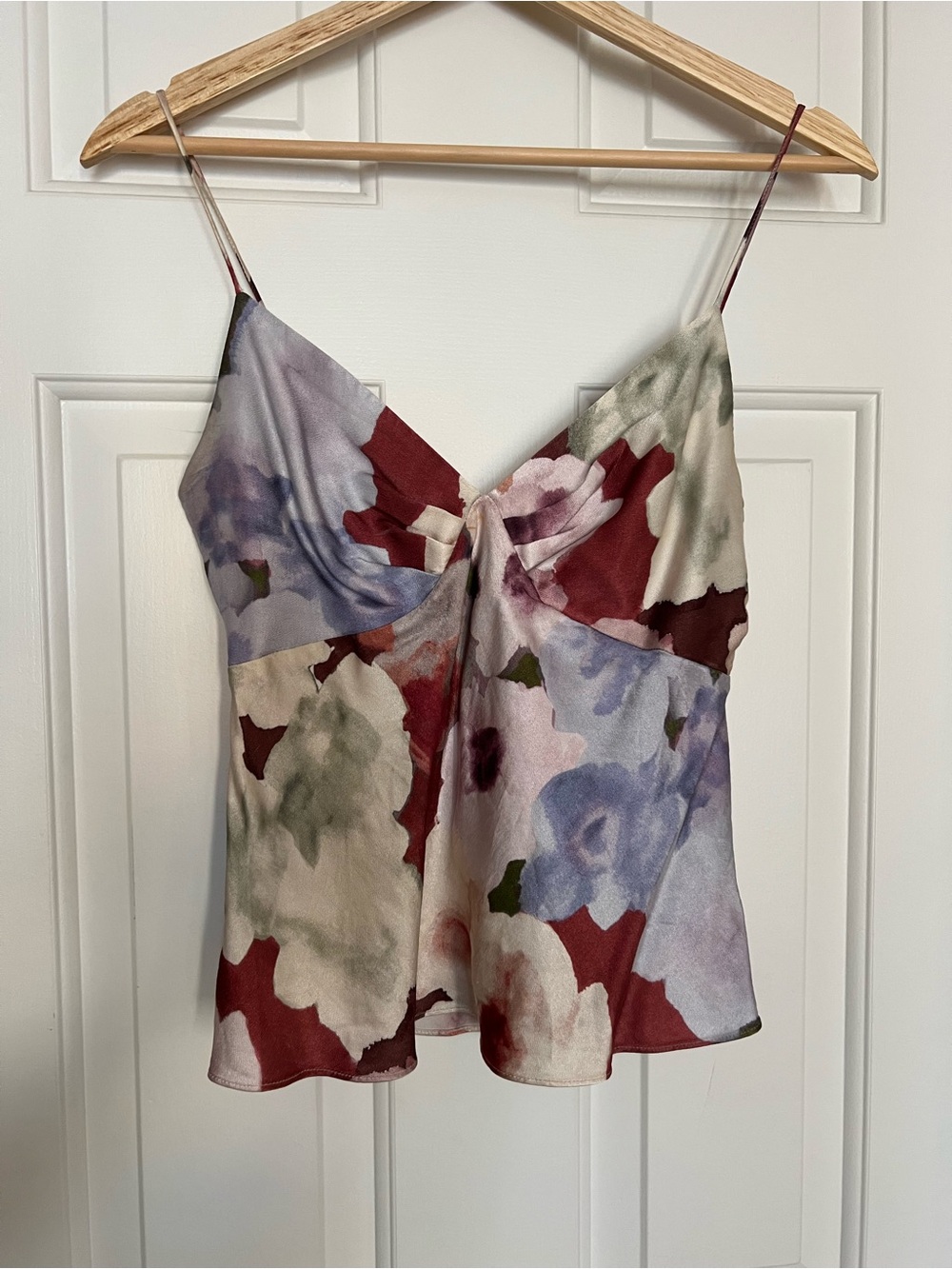 Rails Floral Satin Camisole - Red, Lavender, Green, Cream